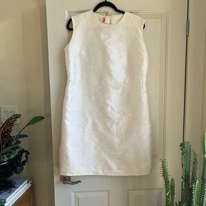 MORLAINE Montreal Vintage 100% Silk Cream Sleeveless Dress